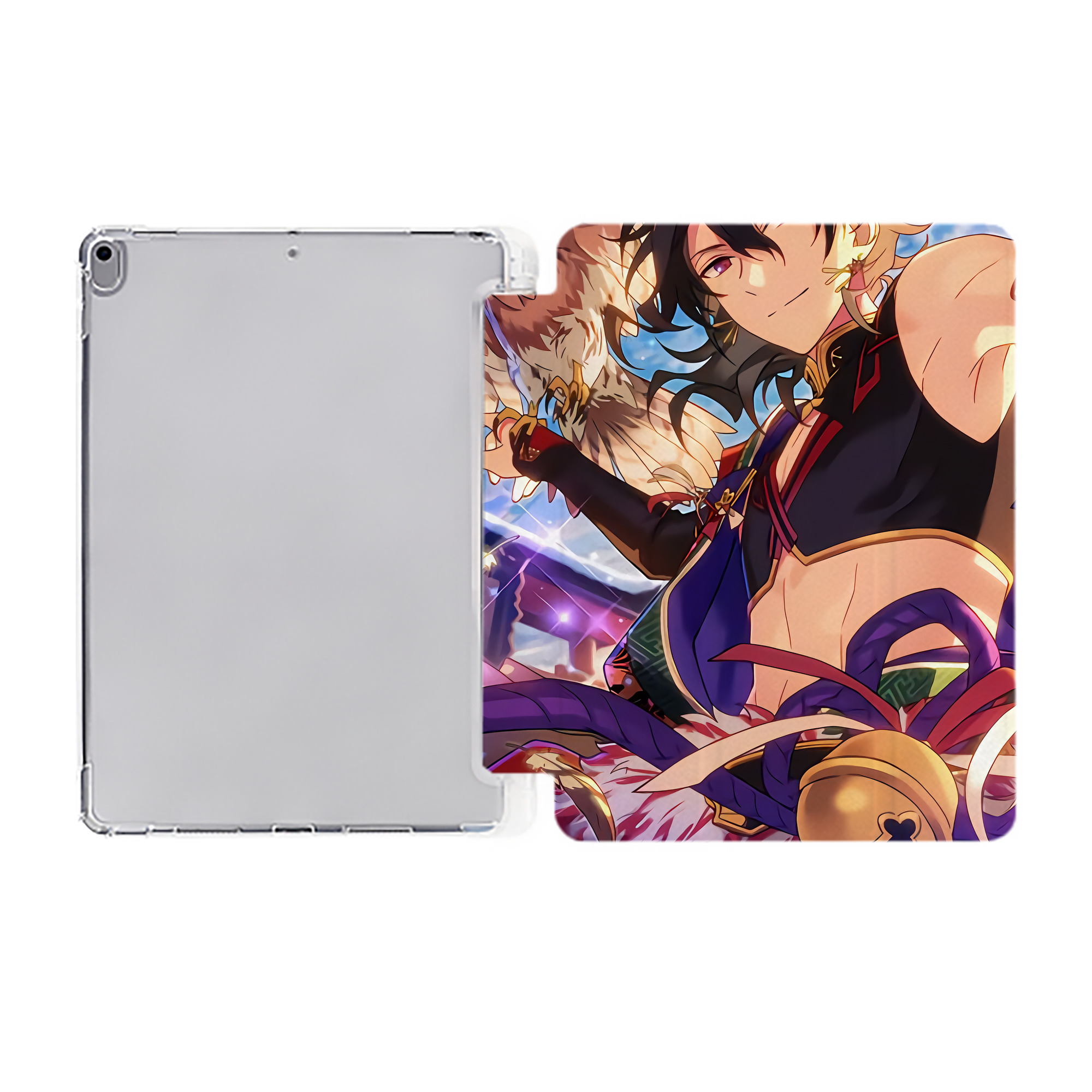 （画像用） 刀剣乱舞 Touken Ranbu IPad ケース ペン収納付き 三つ折りスタンド PUレザー×シリコン 対応機種9.5/10.5/10.9インチ